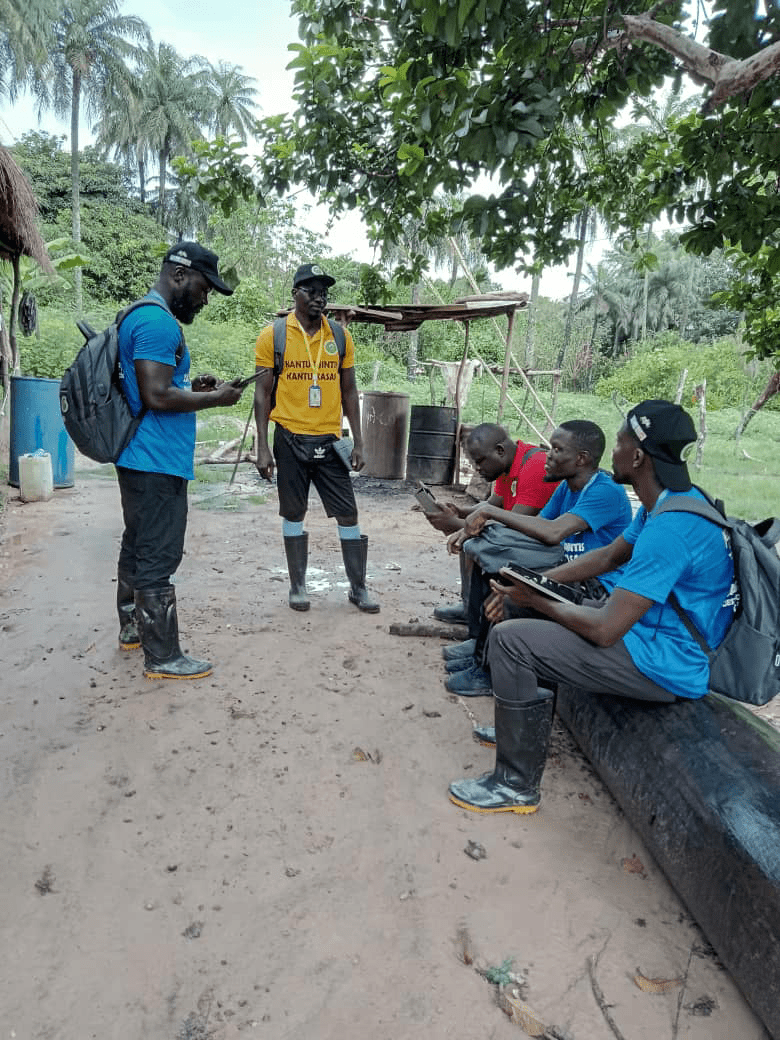 A team of cartographer coordinating data collection