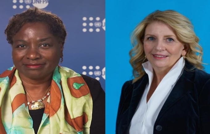 UNFPA Executive Director Dr. Natalia Kanem and UNICEF Executive Director Catherine Russell